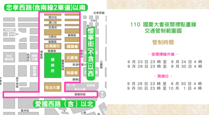 國慶活動倒數 9/23起分階段交管