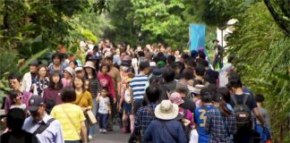 Lễ Quốc khánh các địa điểm thắng cảnh khu vực Đài Bắc đông nghịt du khách, Sở thú và cáp treo Maokong bật cảnh báo màu cam