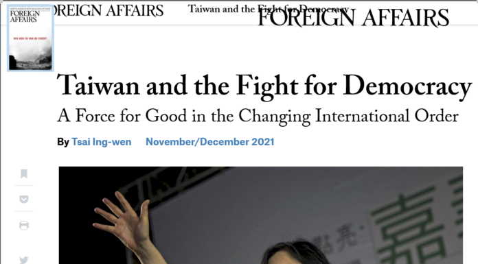 Tsai Ing-wen: “La historia de Taiwán es la de la resistencia democrática por su existencia”