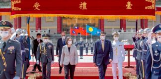 กองทหารเกียรติยศไต้หวันต้อนรับประธานาธิบดีปาเลา พร้อมย้ำว่าปาเลายืนหยัดสนับสนุนไต้หวัน