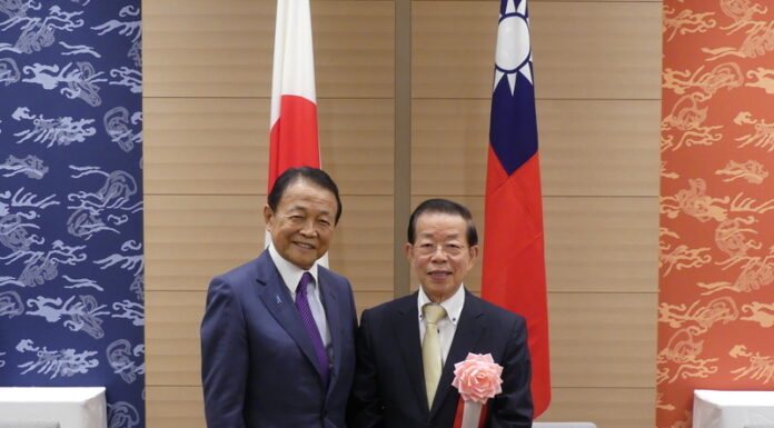 日本駐處慶雙十 麻生太郎、安倍昭惠與會致賀