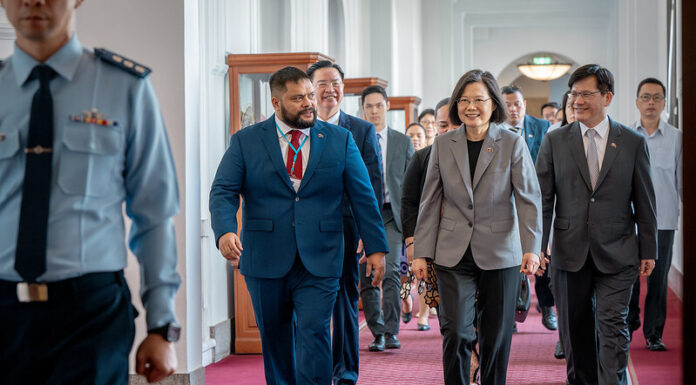 Präsidentin Tsai Ing-wen führt Gespräch mit dem Präsidenten von Nauru